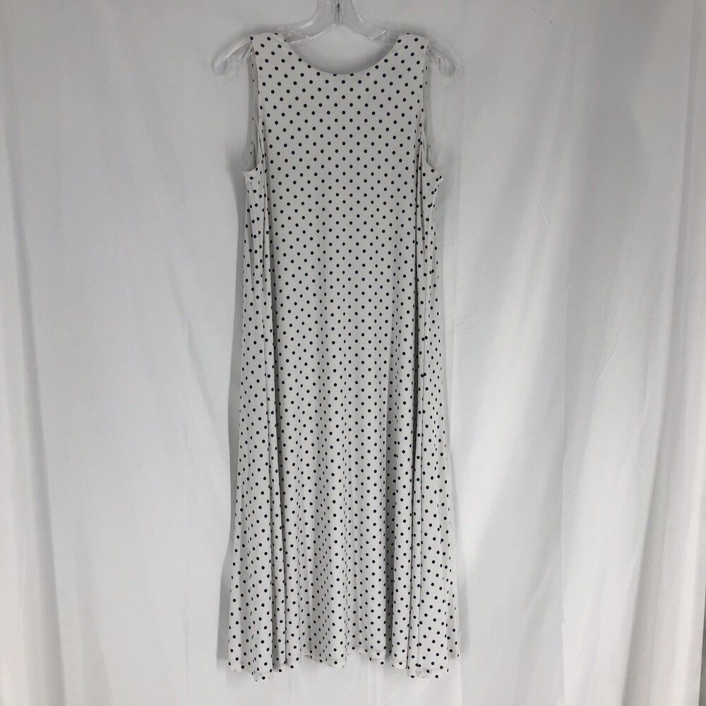 Ralph Lauren Black/White Polka Dot Sleeveless Dress Knee Length Women’s 12